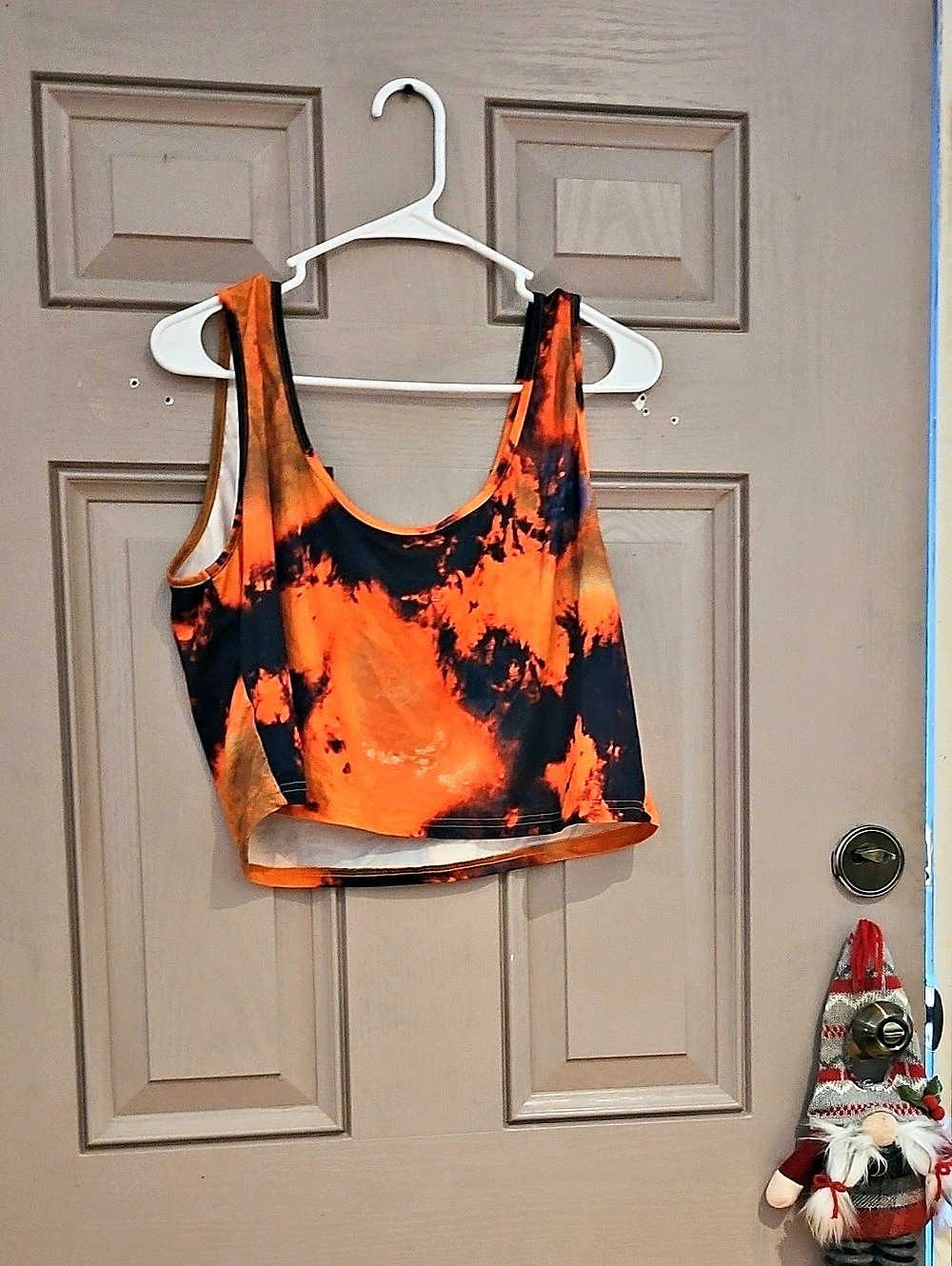 Tie-Dye Crop Top in Orange & Black Like New
